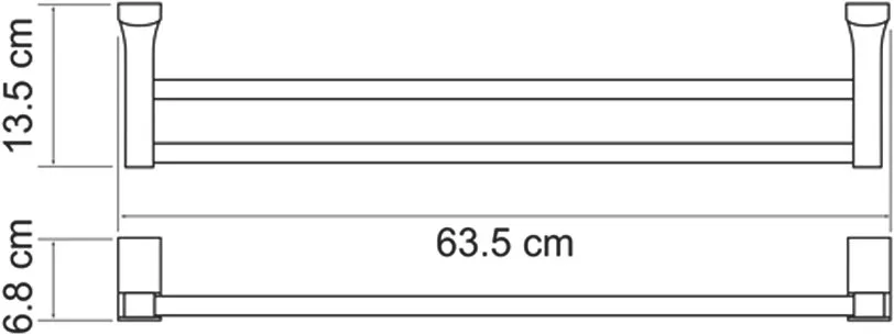 Полотенцедержатель Wasserkraft Leine White K-5040White двойной Sancos — официальный сайт