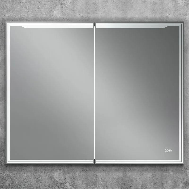 Зеркало-шкаф Art&Max Merano 100х80 белое, с LED-подсветкой, 6000К Sancos — официальный сайт