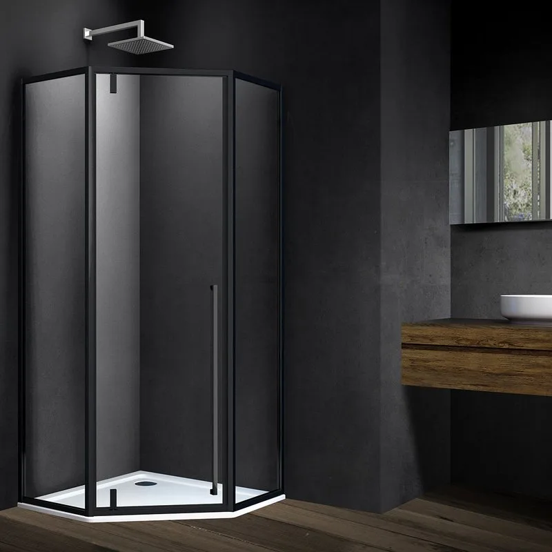 Душевой уголок Vincea Penta VSP-3P100CLB 100x100, профиль чёрный, стекло прозрачное Sancos — официальный сайт