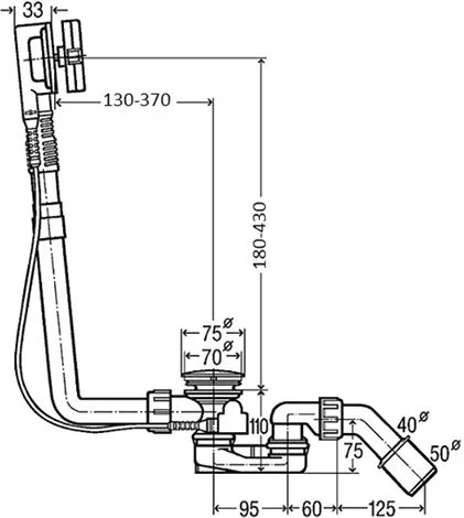Слив-перелив Bette Multiplex M5 B602-000, удлиненный Sancos — официальный сайт