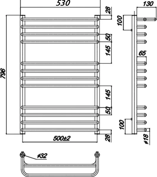 Полотенцесушитель водяной Ravak Optima _W 500x800 Sancos — официальный сайт