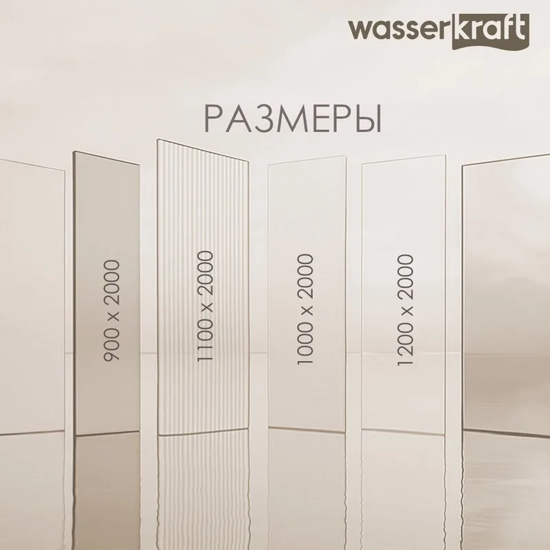 Душевая перегородка Wasserkraft Rur 30W 90 см, профиль хром, стекло прозрачное Sancos — официальный сайт