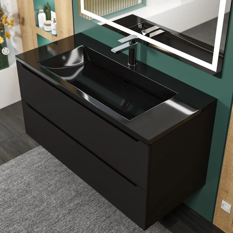 Мебельная раковина Uperwood Infinity 100 черный глянец Sancos — официальный сайт