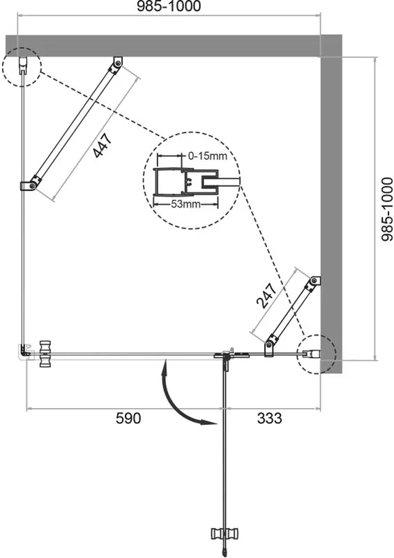Душевой уголок BelBagno Kraft A-12-100-C-Cr R Sancos — официальный сайт