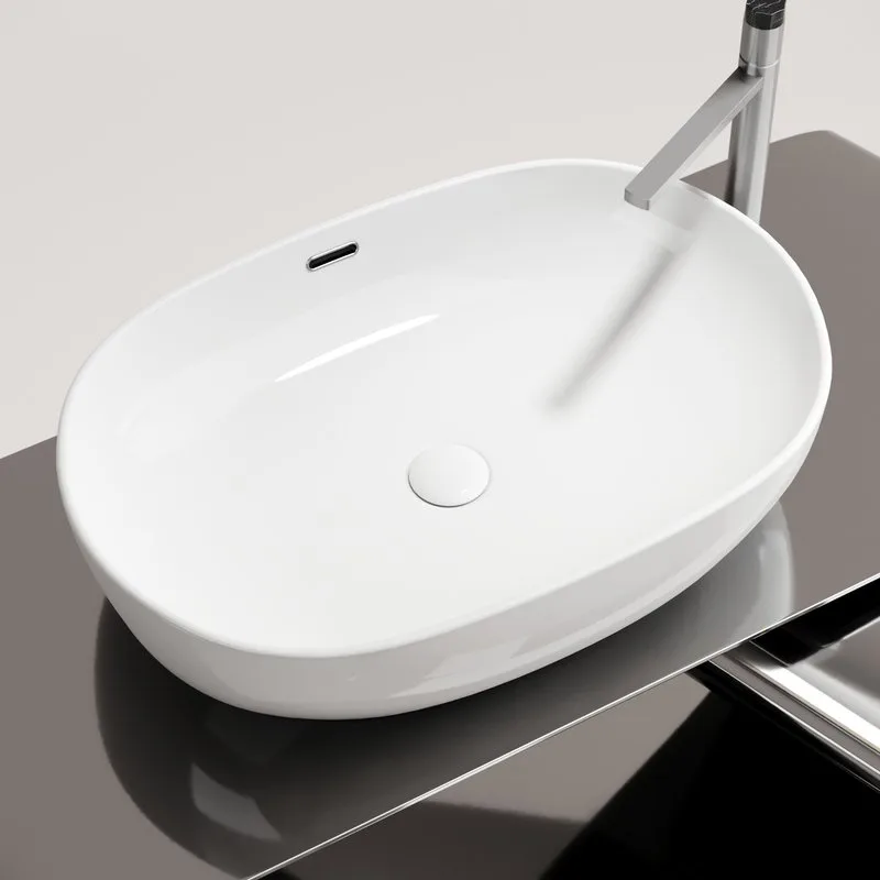 Накладная раковина Ceramicanova Element CN6064 белая глянцевая Sancos — официальный сайт