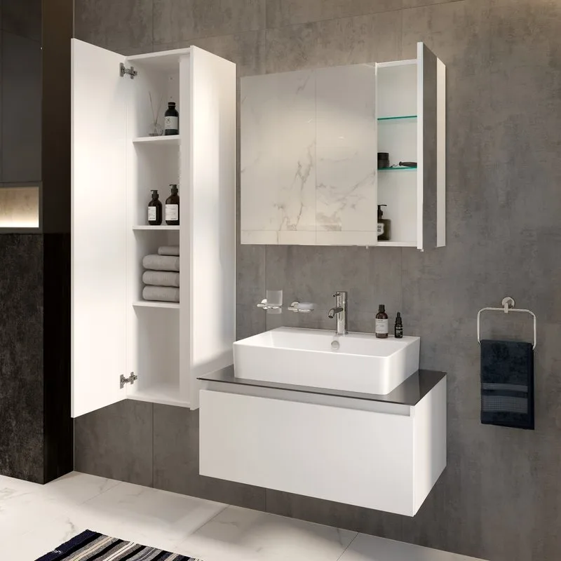 Шкаф-пенал для ванной VitrA Nuo 35 глянцевый белый Sancos — официальный сайт