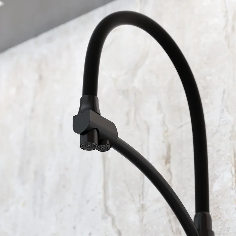 Смеситель для кухни Sancos Eri SC4001MB с гибким изливом, матовый черный Sancos — официальный сайт