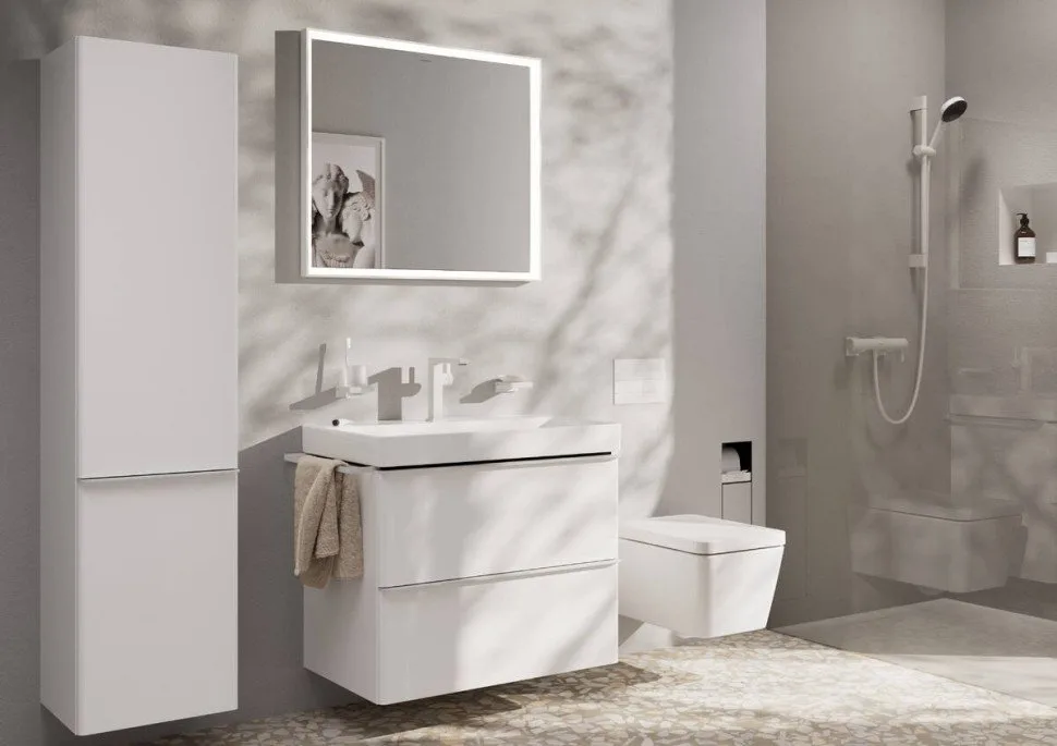 Смеситель для раковины Hansgrohe Tecturis E 150 Fine 73040700 матовый белый Sancos — официальный сайт