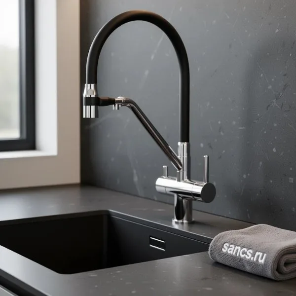 Смеситель для кухни Sancos Dora SC4003CH с гибким изливом, хром