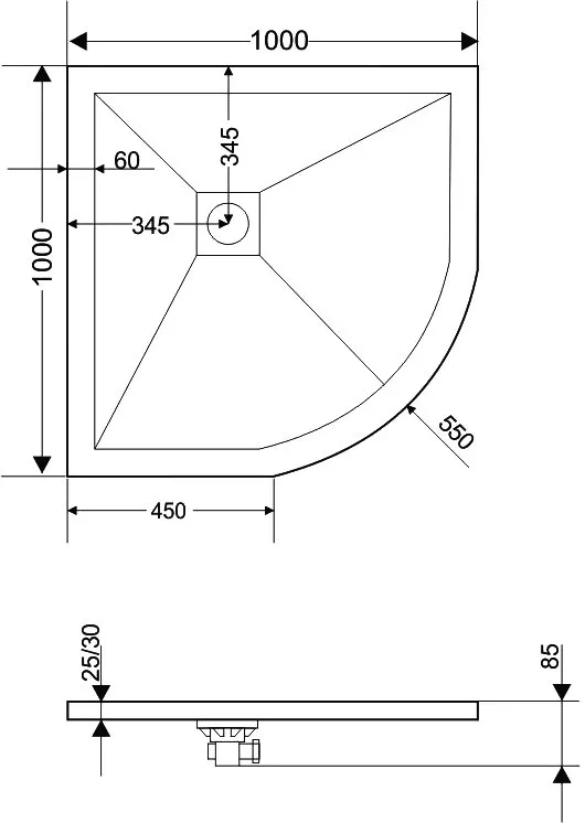 Поддон для душа RGW Stone Tray ST/R-0100W 100х100 Sancos — официальный сайт
