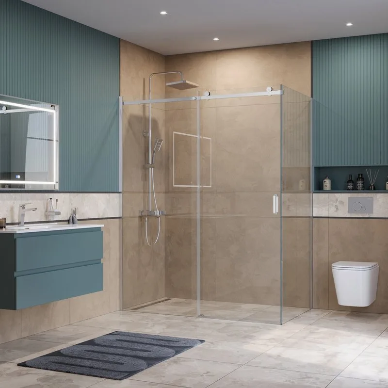Душевой уголок BelBagno Soft Close-2 AH-1-160/100-C-Cr профиль хром Sancos — официальный сайт
