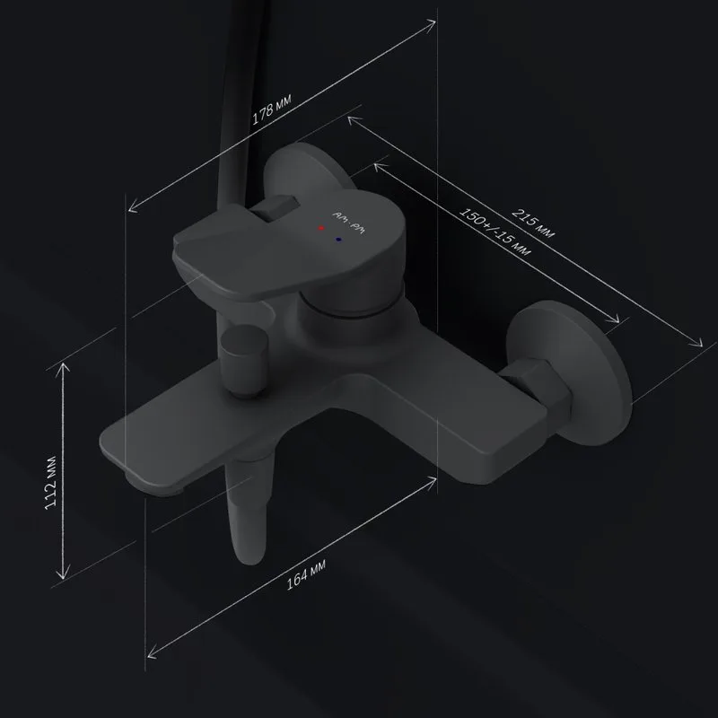 Смеситель для ванны с душем AM.PM X-Joy F85A10022, черный Sancos — официальный сайт