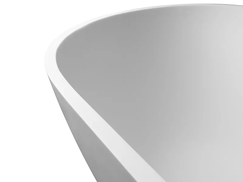 Ванна из искусственного камня Uni-Flo Oval 175x76 см, отдельностоящая белая глянцевая Sancos — официальный сайт