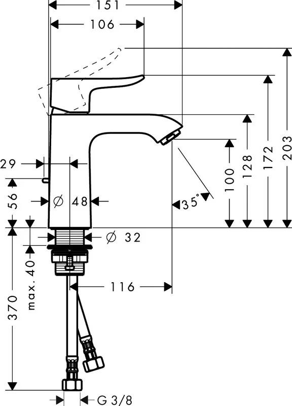 Смеситель для раковины Hansgrohe Metris 31080000 Sancos — официальный сайт