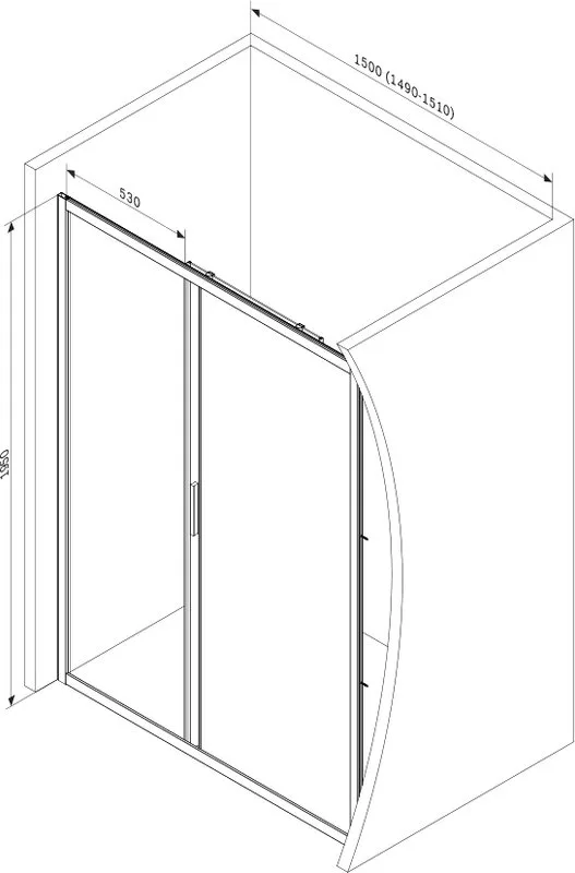 Душевая дверь в нишу AM.PM Gem Solo W90G-150-1-195BG 150 см Sancos — официальный сайт