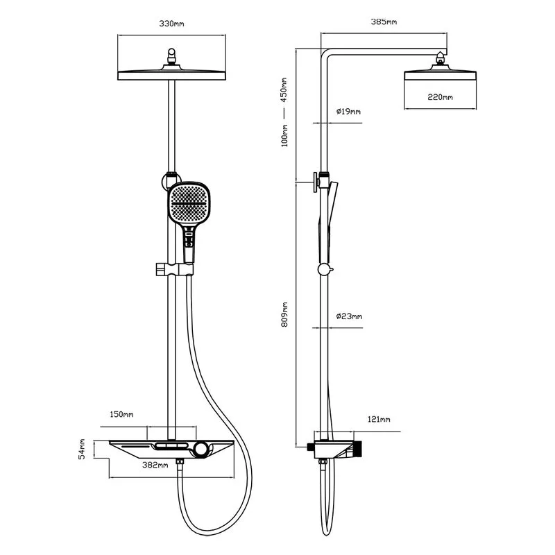 Душевая стойка Vincea VSFS-411GM, с изливом, вороненая сталь Sancos — официальный сайт