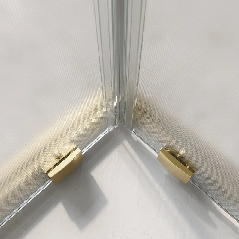 Душевой уголок BelBagno Luce LUCE-A-2-90-P-ORO 90х90 см, профиль золото, стекло рифленое Sancos — официальный сайт