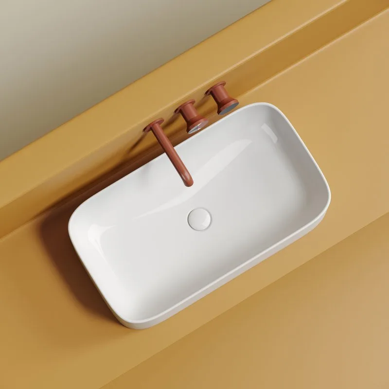 Накладная раковина Ceramicanova Element CN6054 белая глянцевая Sancos — официальный сайт