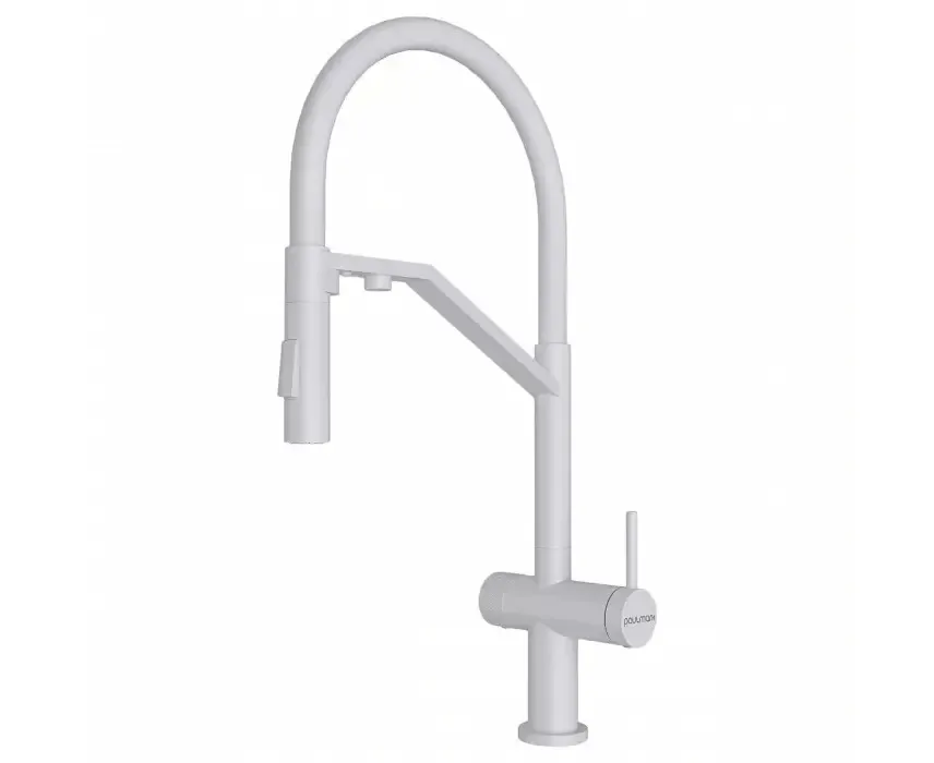 Смеситель для кухни Paulmark Zender Ze213155-WH, белый матовый Sancos — официальный сайт