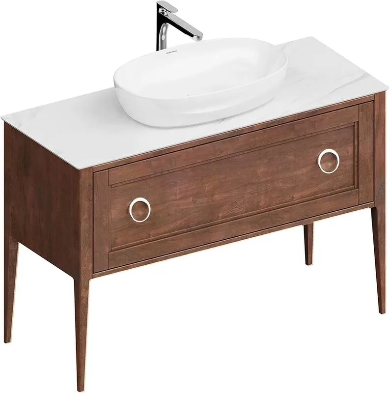 Тумба под раковину без столешницы KERAMA MARAZZI Plaza Classic Neo 120 с органайзером, орех матовый Sancos — официальный сайт