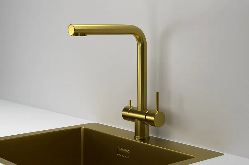 Смеситель для кухни Granula Kitchen Space 7011, золото сатин Sancos — официальный сайт