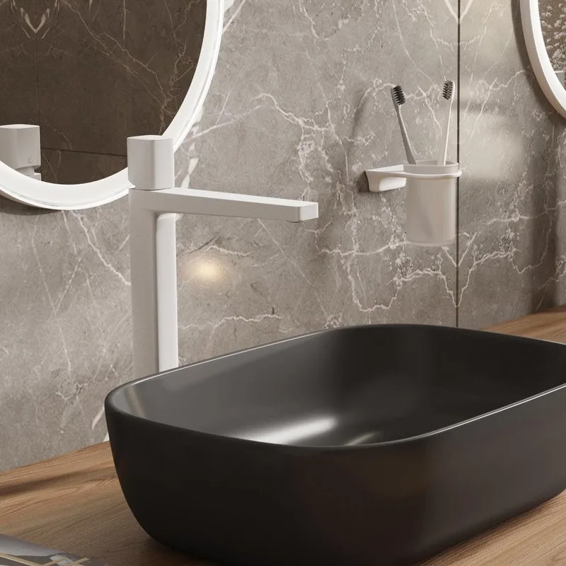 Смеситель для раковины Wasserkraft Saale 9503H белый soft-touch Sancos — официальный сайт