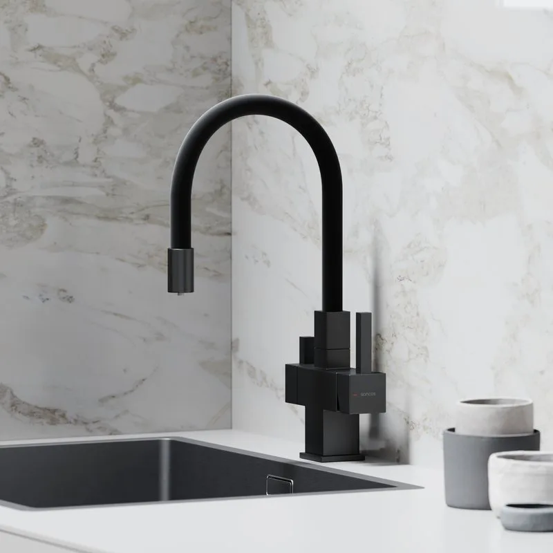Смеситель для кухни Sancos Arno SC4005MB с гибким изливом, матовый черный Sancos — официальный сайт