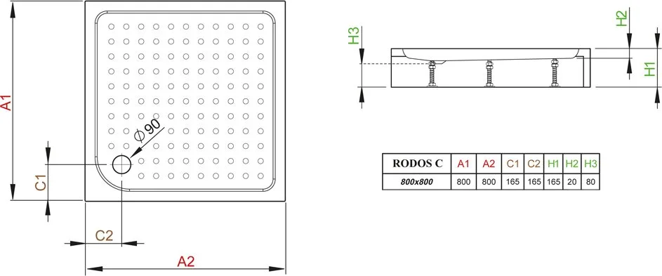 Поддон для душа Radaway Rodos C800 Sancos — официальный сайт