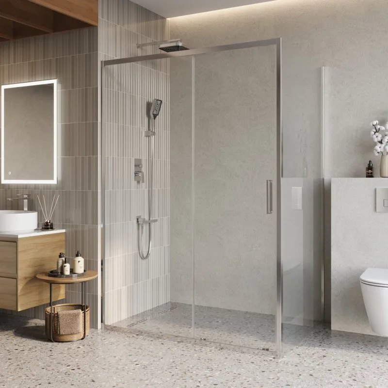 Душевой уголок BelBagno Luce AH-1-140/100-C-Cr профиль хром, стекло прозрачное Sancos — официальный сайт