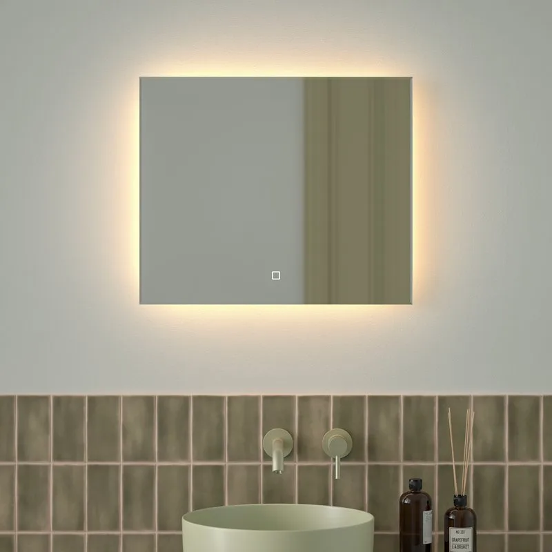 Зеркало Defesto Glow DF 2513SH 60х50 с LED-подсветкой, 3000 K, сенсорный выключатель