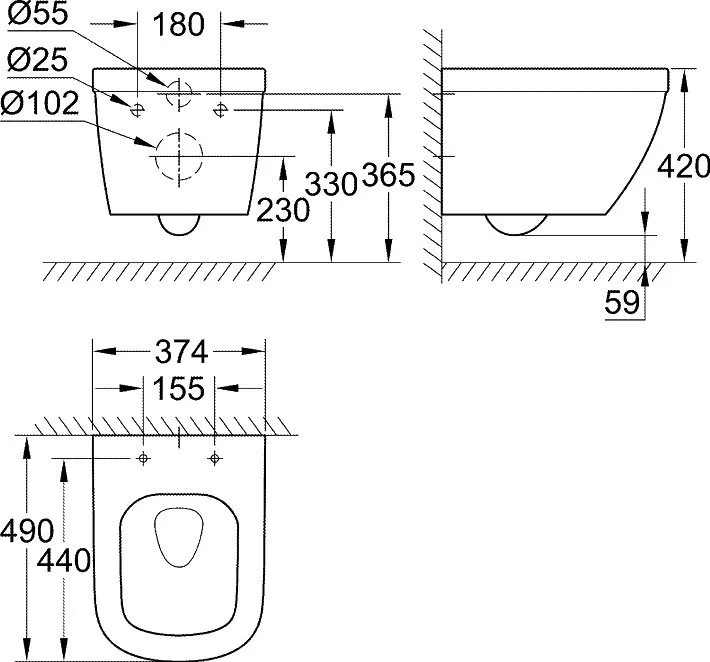 Унитаз подвесной Grohe Euro Ceramic 3920600 Sancos — официальный сайт