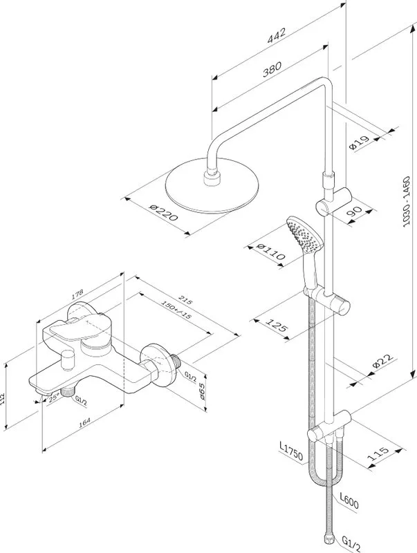 Душевая стойка AM.PM X-Joy F43885A14, со смесителем Sancos — официальный сайт