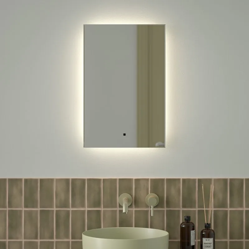 Зеркало Defesto Glow DF 2502R 40х60 с LED-подсветкой, 4 500 K, инфракрасный выключатель