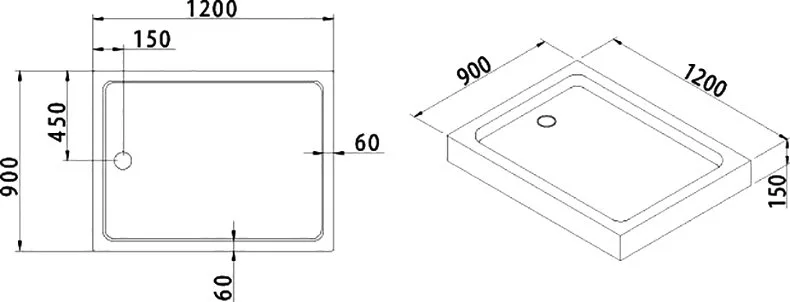 Поддон для душа Cezares Tray TRAY-A-AH-120/90-15-W0 120x90 Sancos — официальный сайт