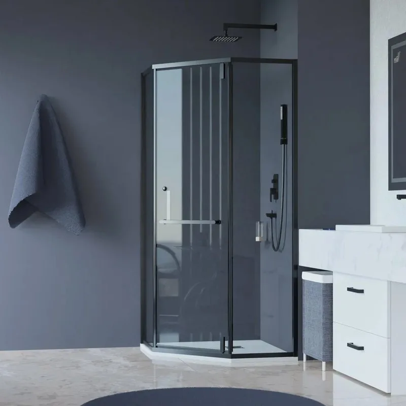Душевой уголок RGW Hotel HO-084-B 90x90x195 см, профиль черный, стекло прозрачное Sancos — официальный сайт