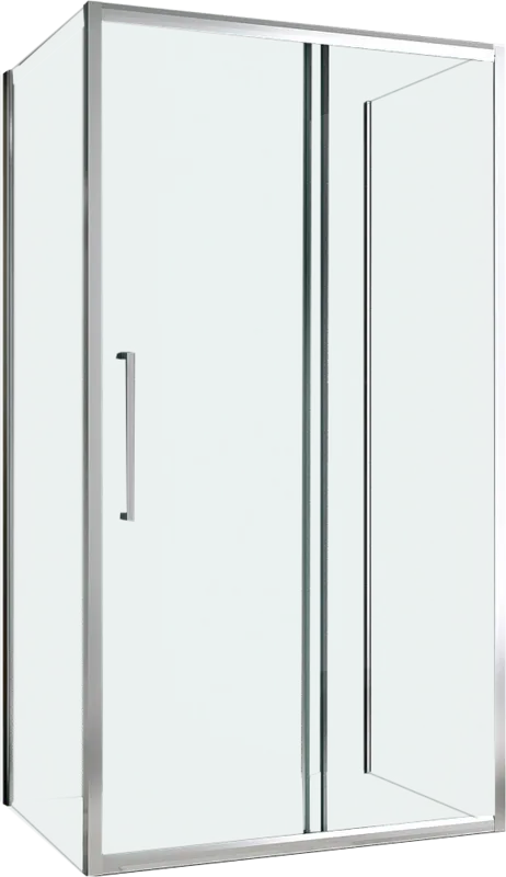 Душевой уголок Abber Schwarzer Diamant AG30150H-S80-S80 150x80, профиль хром, стекло прозрачное Sancos — официальный сайт