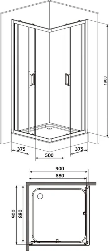 Душевой уголок Damixa Skyline DX35WG-403-090MT Sancos — официальный сайт