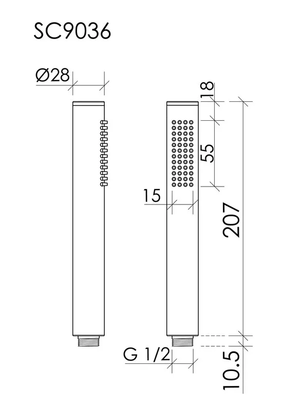 Душевая лейка Sancos Stick SC9036GG вороненая сталь Sancos — официальный сайт