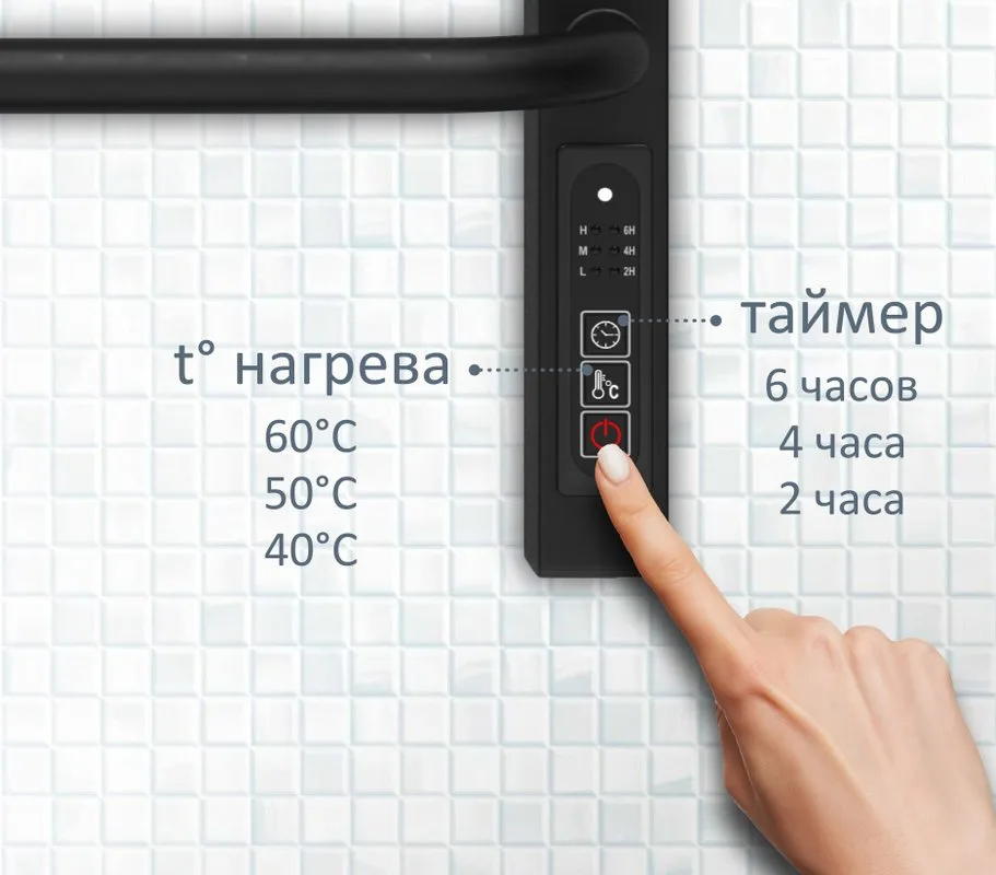Полотенцесушитель электрический AQUATEK Бетта П10 50x90 черный муар Sancos — официальный сайт