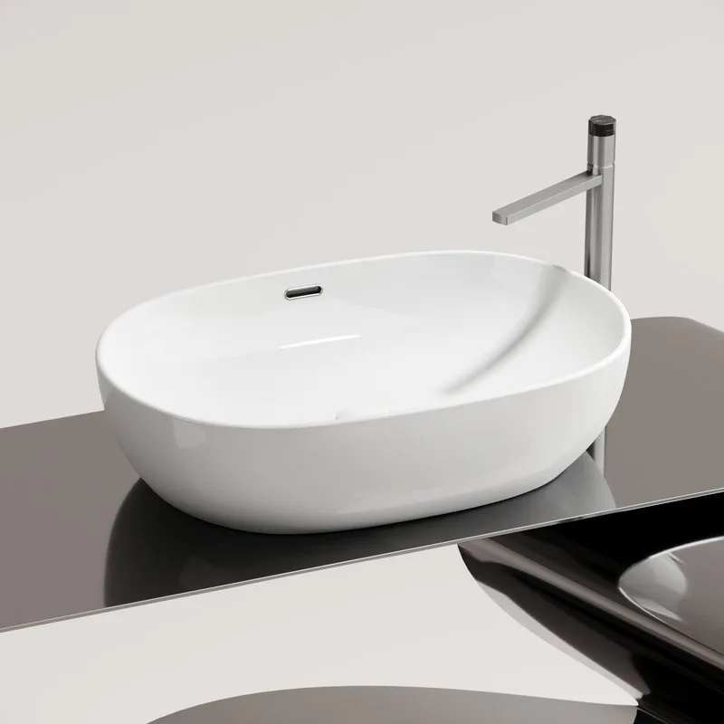Накладная раковина Ceramicanova Element CN6064 белая глянцевая Sancos — официальный сайт