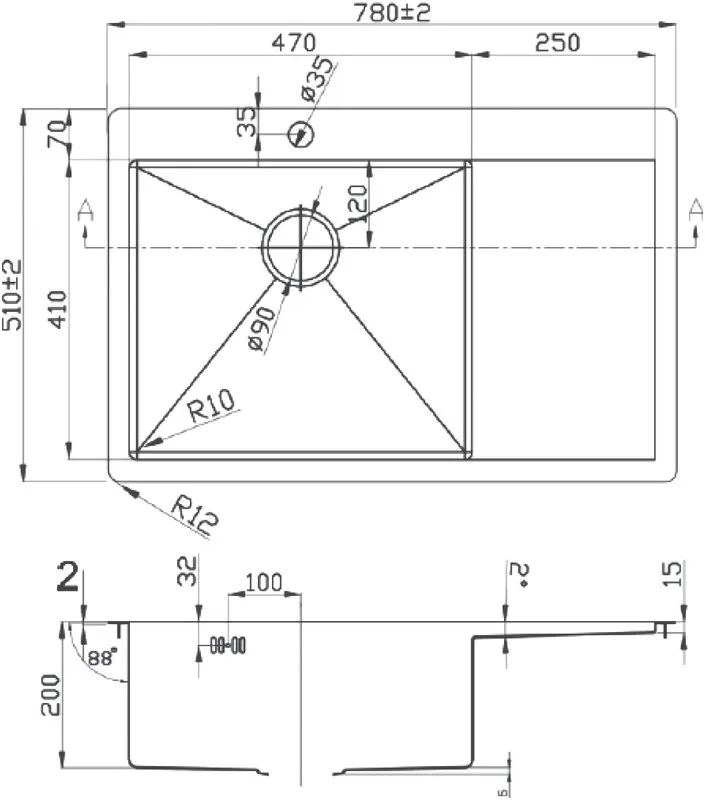 Мойка кухонная Zorg Light ZL R 780510-L Sancos — официальный сайт