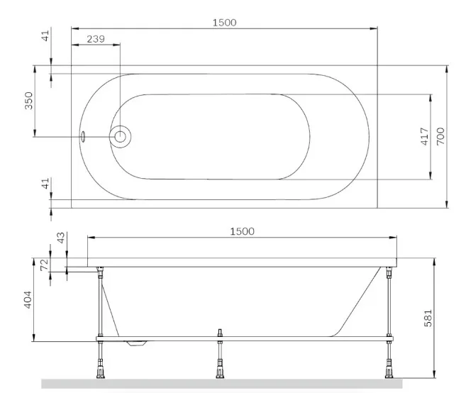 Акриловая ванна AM.PM X-Joy W94A-150-070W-A 150x70 см, пристенная, белая Sancos — официальный сайт
