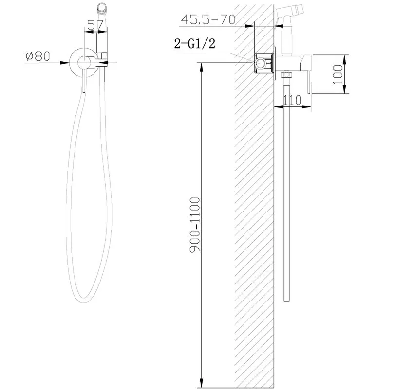 Гигиенический душ Abber Wasser Kreis AF8125 со смесителем, С ВНУТРЕННЕЙ ЧАСТЬЮ, хром Sancos — официальный сайт