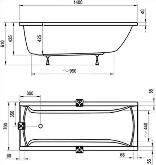 Акриловая ванна Ravak Classic CA81000000 без опоры 140x70 см, пристенная, белая Sancos — официальный сайт