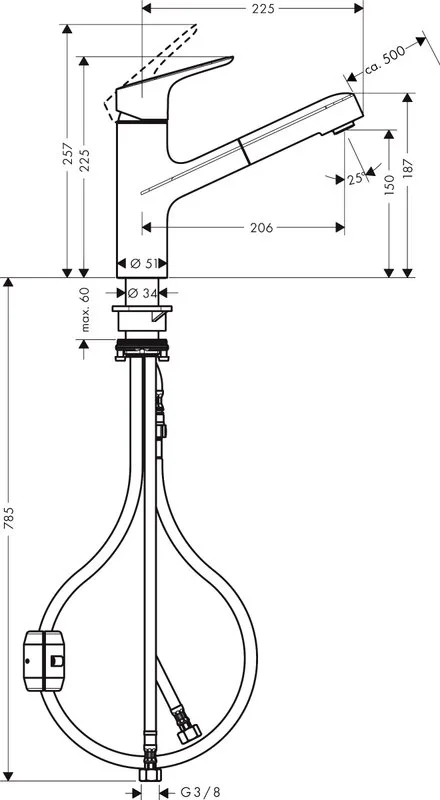 Смеситель для кухни Hansgrohe Focus M43 71842000 хром Sancos — официальный сайт