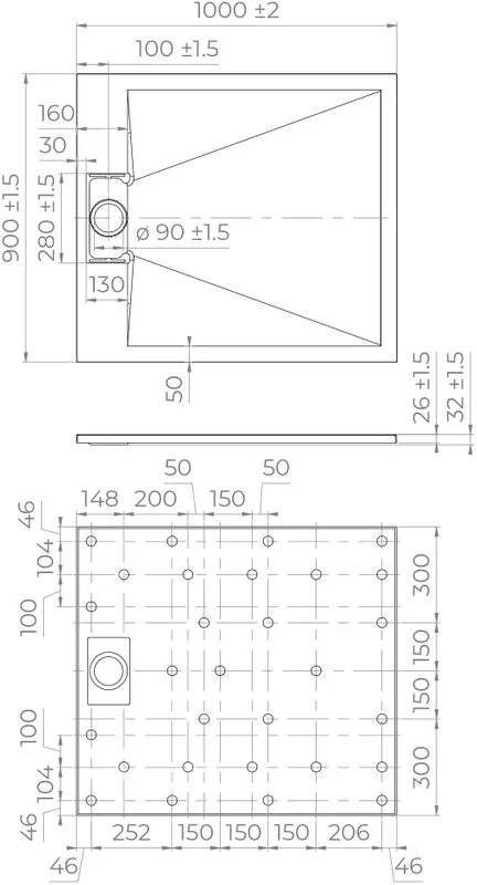 Поддон для душа RGW TUS W 100x90 Sancos — официальный сайт