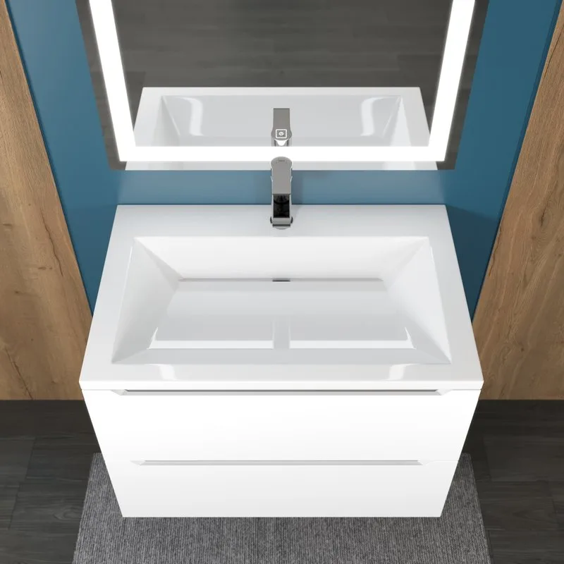 Мебельная раковина Uperwood Olivia 70 глянцевая белая Sancos — официальный сайт