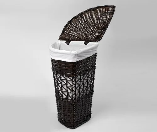 Корзина для белья Wasserkraft Salm WB-270-M темно-коричневая, средняя, угловая Sancos — официальный сайт