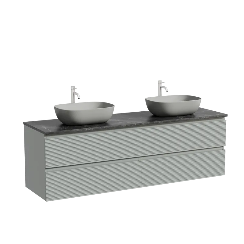 Тумба с раковиной Sancos Folk 160 ergraut soft, столешница черный мрамор TT160A1X, раковина CN6009MH Sancos — официальный сайт