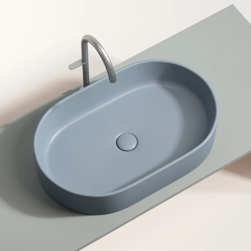 Накладная раковина Ceramicanova Element CN6048MHL серо-голубая матовая Sancos — официальный сайт